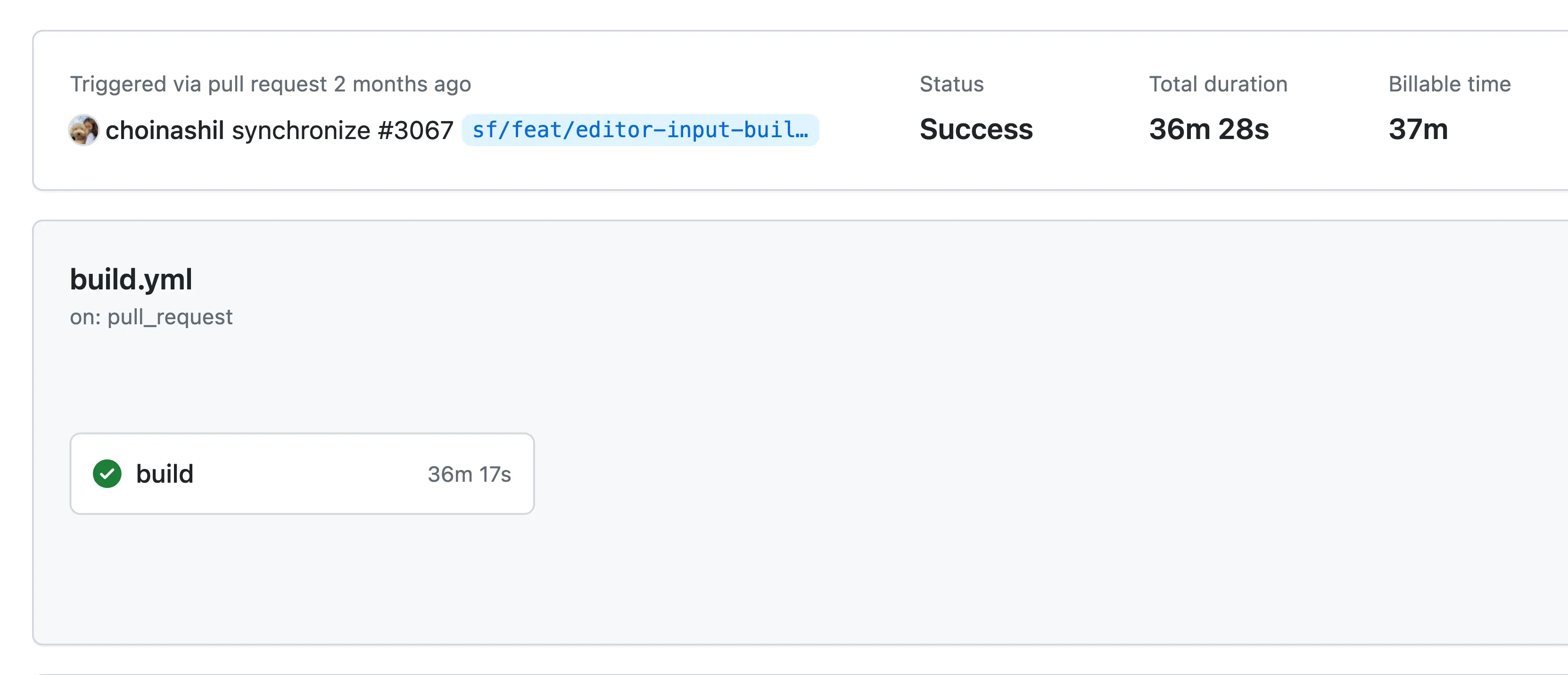 개선 전, 모든 앱 빌드 시 깃헙액션 결과
