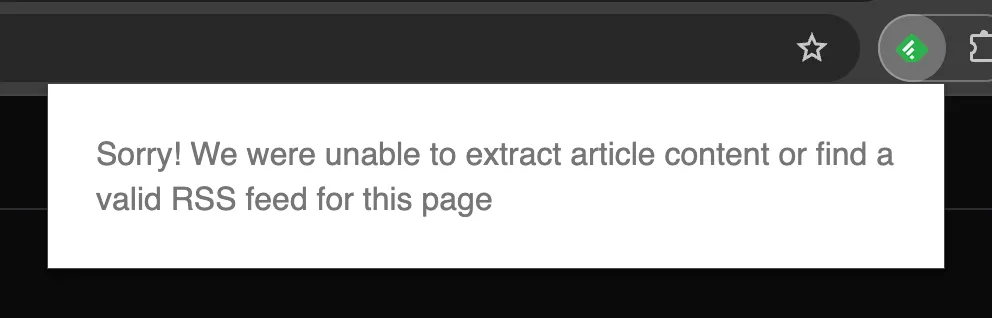 Feedly 크롬 익스텐션으로 RSS 피드를 발견하지 못한 경우